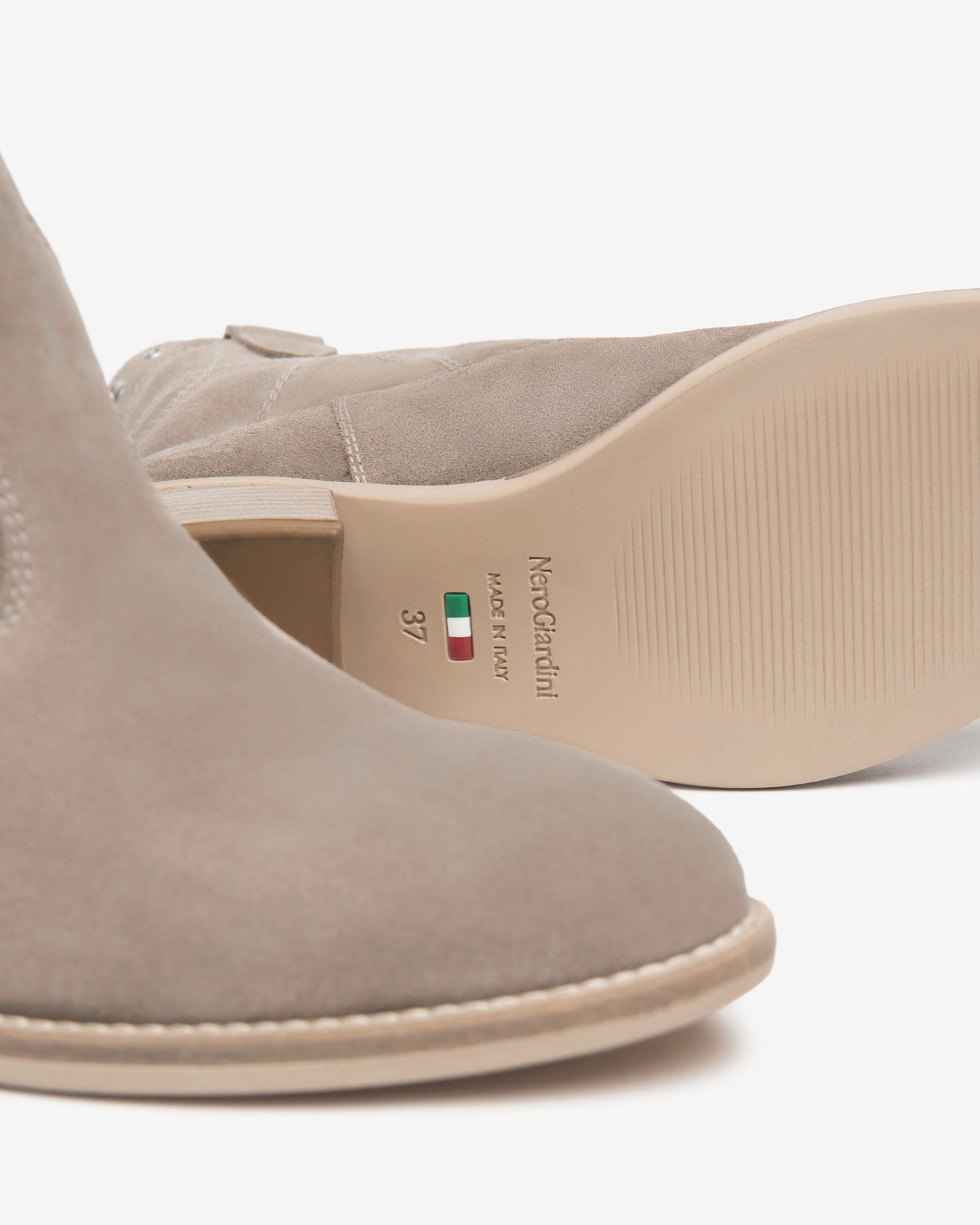 Suede Texan Boots Dove Grey Nero Giardini
