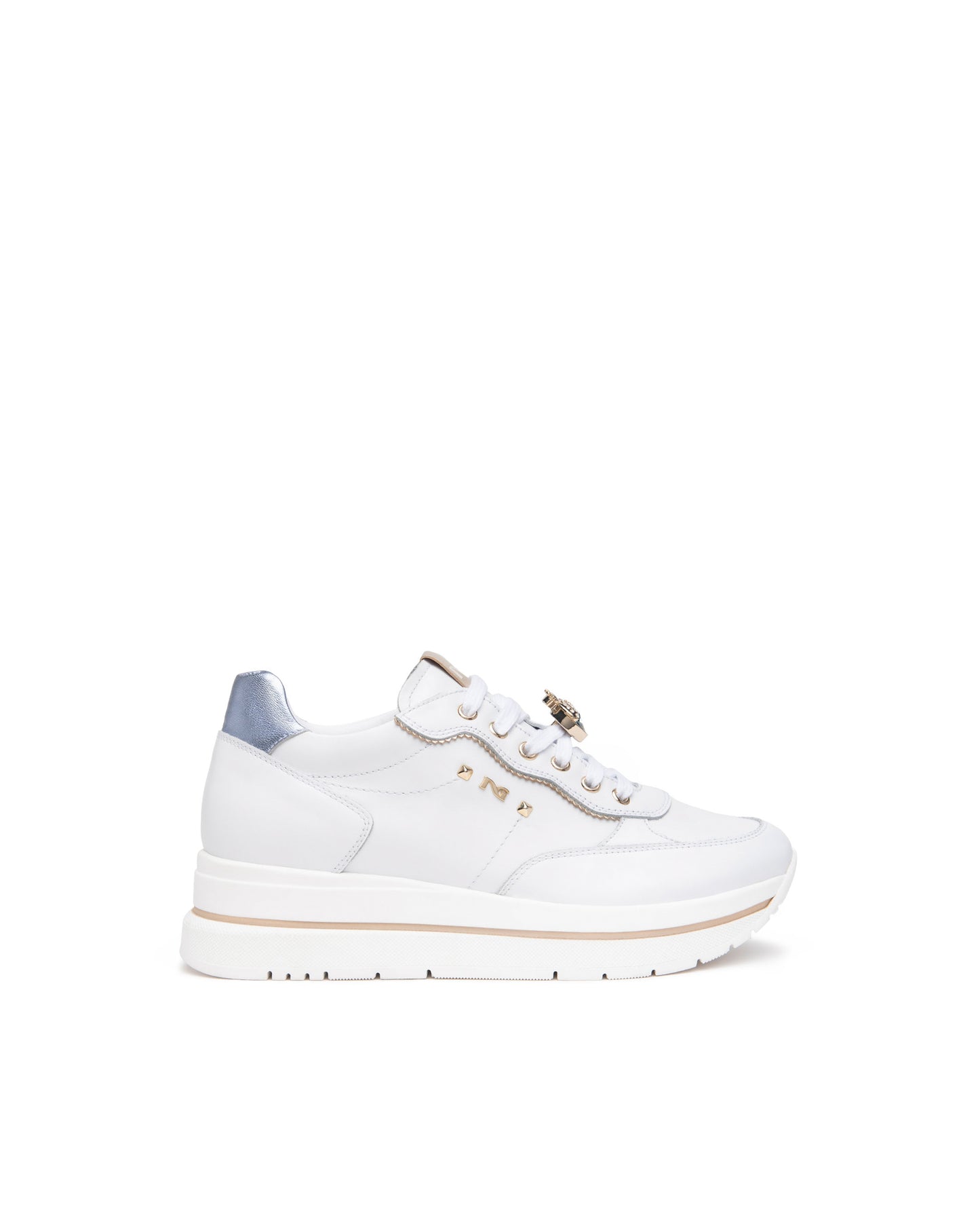 Sneakers Nero Giardini Bianche e Celesti Con Charms