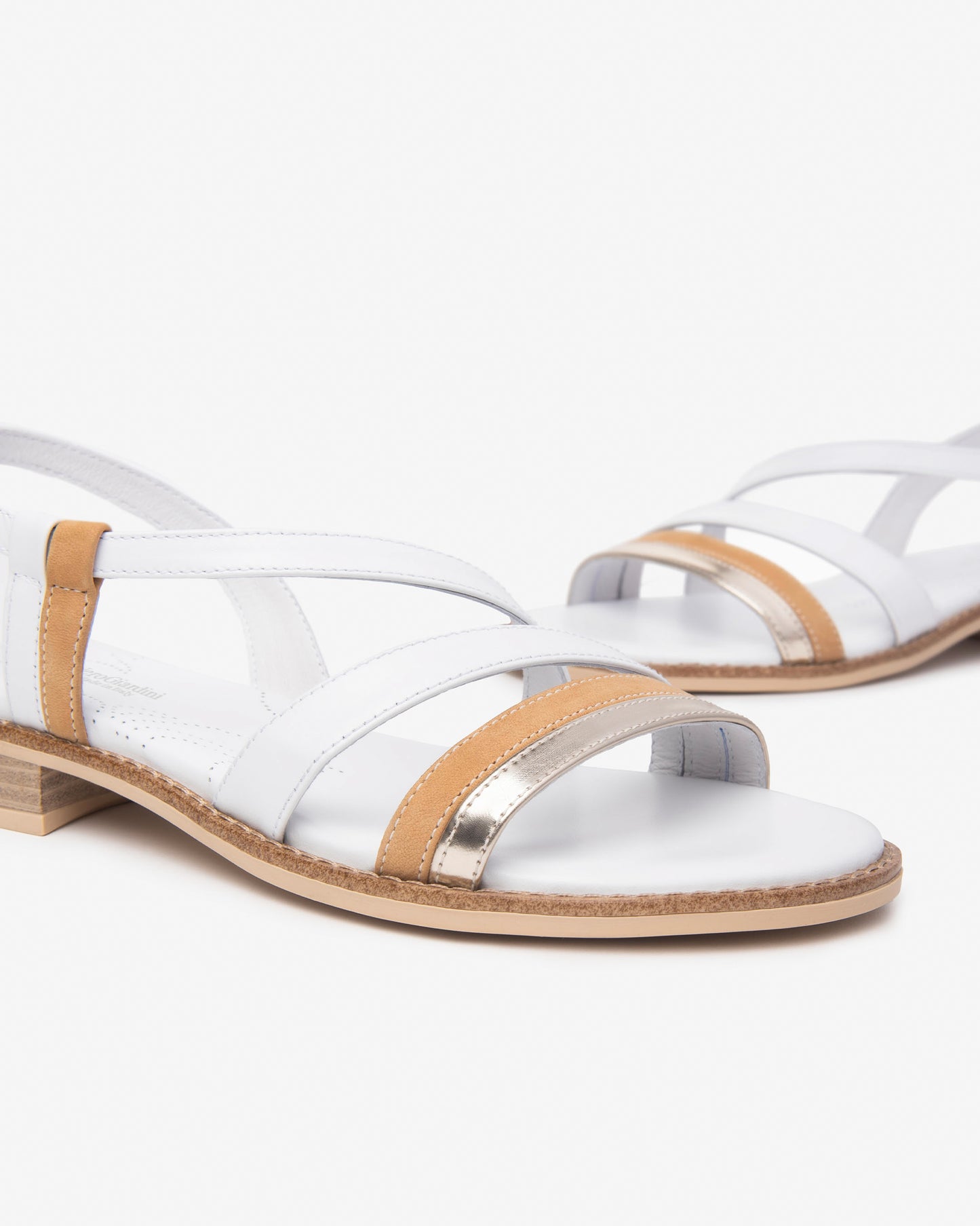 Nero Giardini Sandalo Donna Bicolore Bianco e Beige