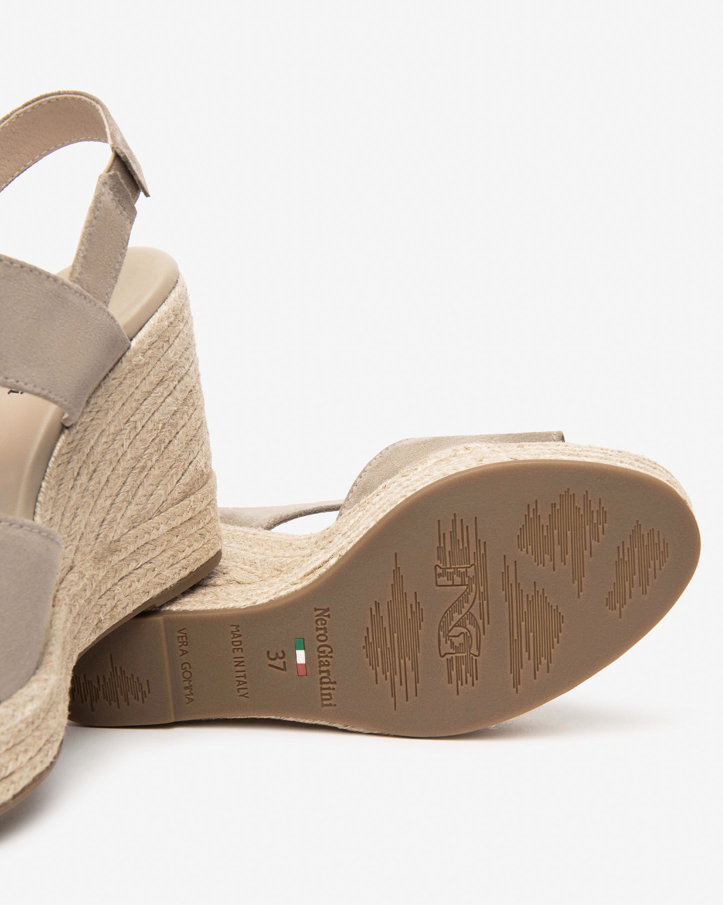Sandalo In corda e suede Nero Giardini