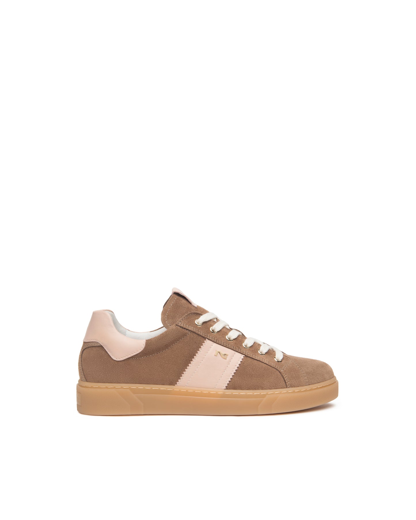 Sneakers da donna in pelle e camoscio E613005D_442