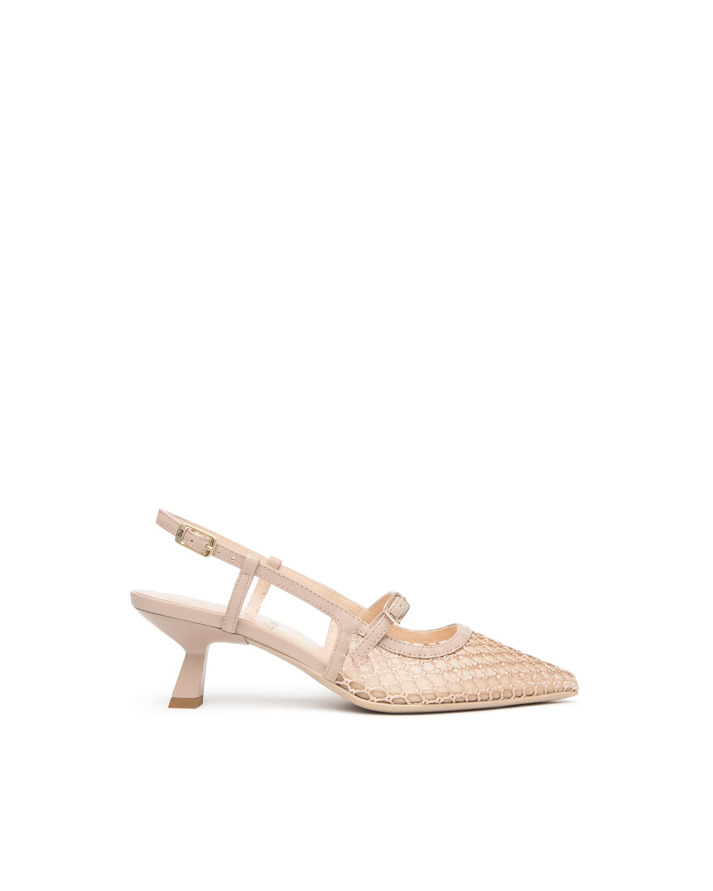 Slingback in pelle e tessuto da donna Rosa E615473D_671