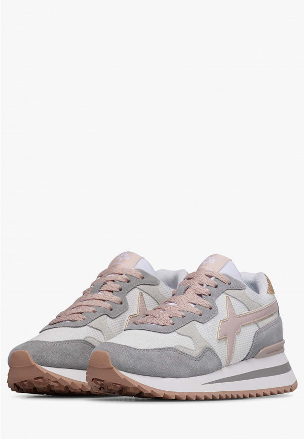 YAK-W. - Sneakers in tessuto tecnico e suede - Grigio chiaro