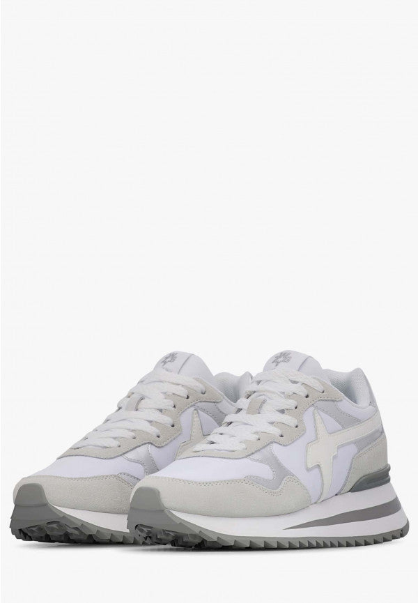 W6yz YAK-W. - Sneakers in tessuto tecnico e suede - Bianco-Grigio