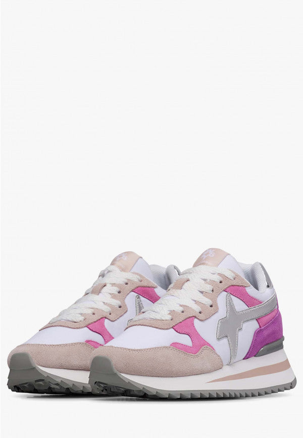 W6yz YAK-W. - Sneakers in tessuto tecnico e suede - Fucsia