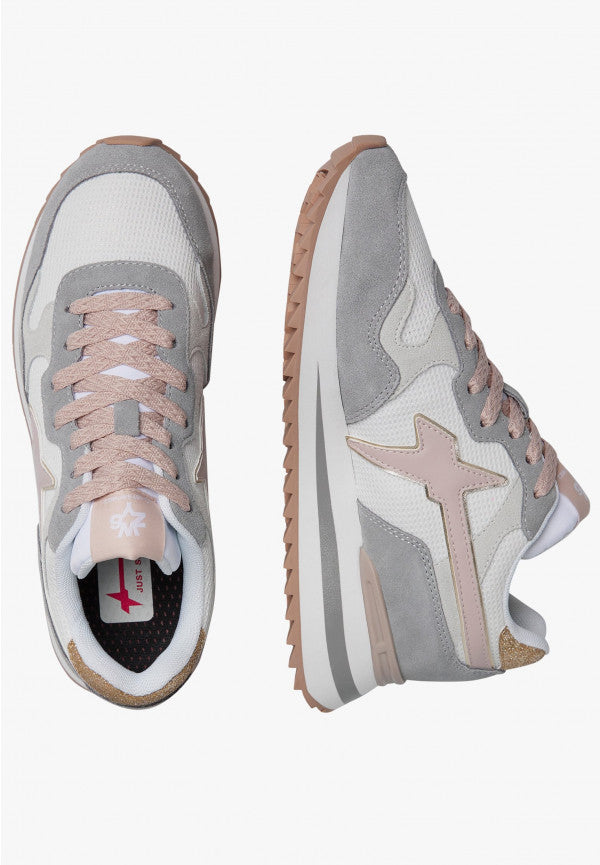 YAK-W. - Sneakers in tessuto tecnico e suede - Grigio chiaro