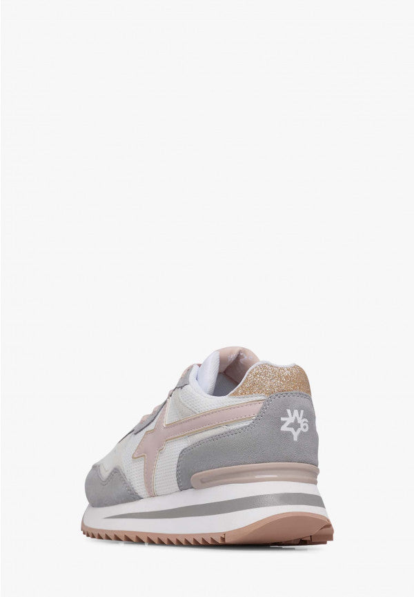 YAK-W. - Sneakers in tessuto tecnico e suede - Grigio chiaro