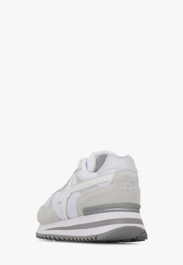 W6yz YAK-W. - Sneakers in tessuto tecnico e suede - Bianco-Grigio