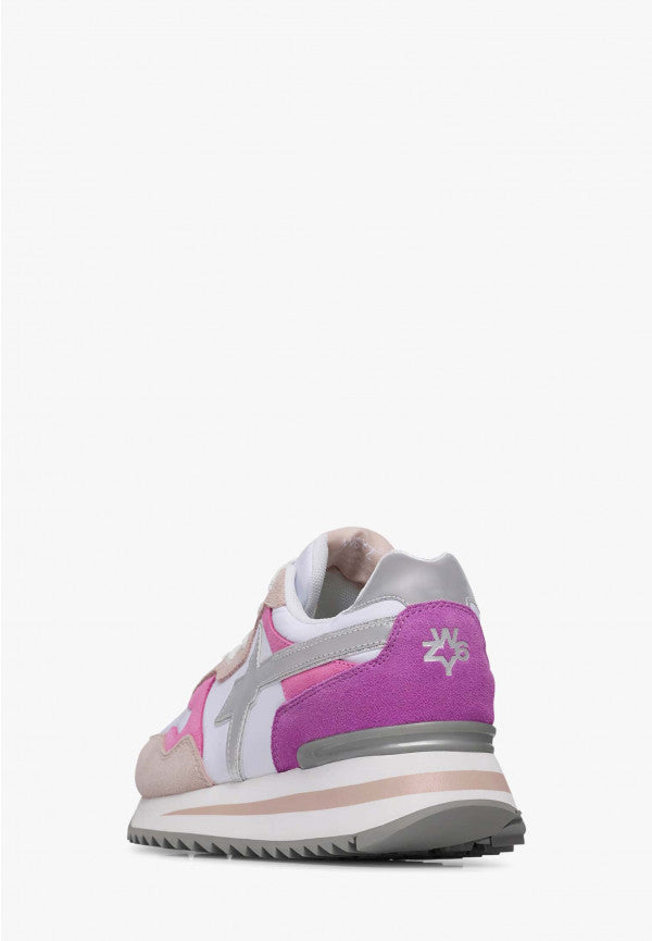 W6yz YAK-W. - Sneakers in tessuto tecnico e suede - Fucsia