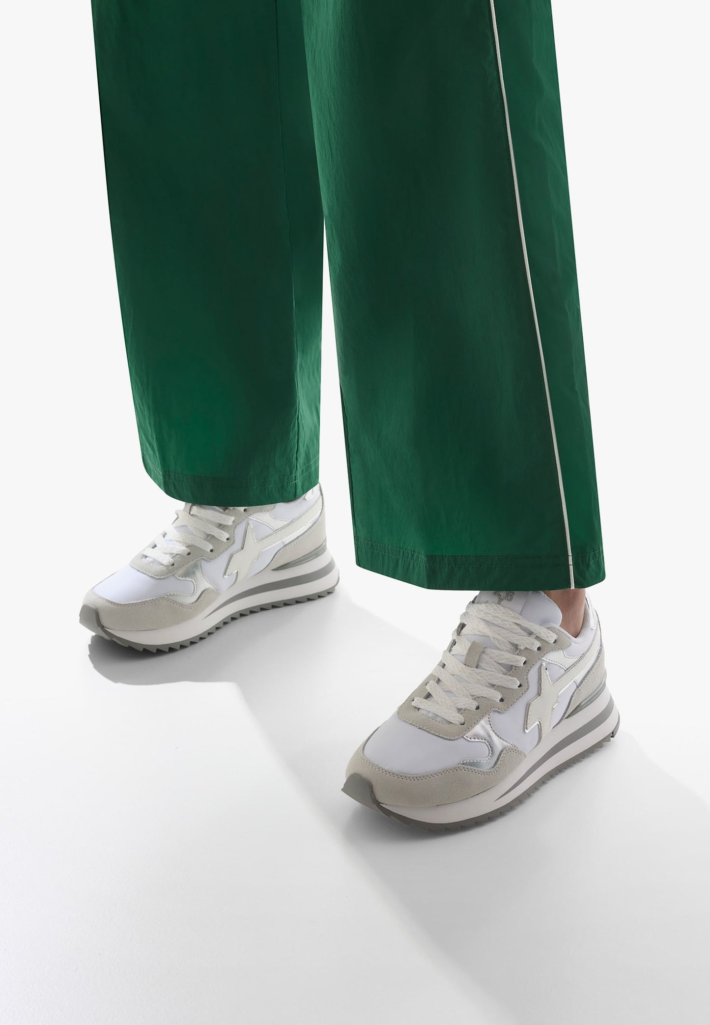 W6yz YAK-W. - Sneakers in tessuto tecnico e suede - Bianco-Grigio
