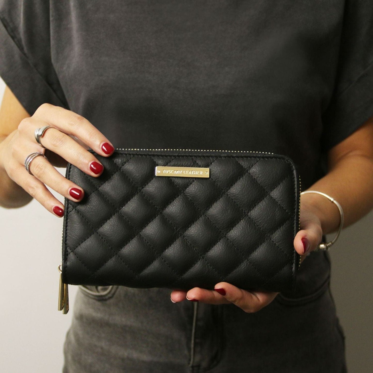 Penelope - Exclusive zip around quilted leather wallet | TL142316