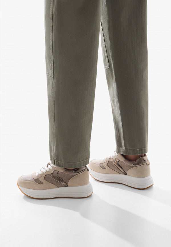 MERRY. SUEDE AND FABRIC SNEAKERS BEIGE 2018667042E41