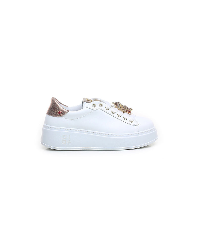 Gio+ – Sneakers donna in pelle – Art. PIA240B Bianco