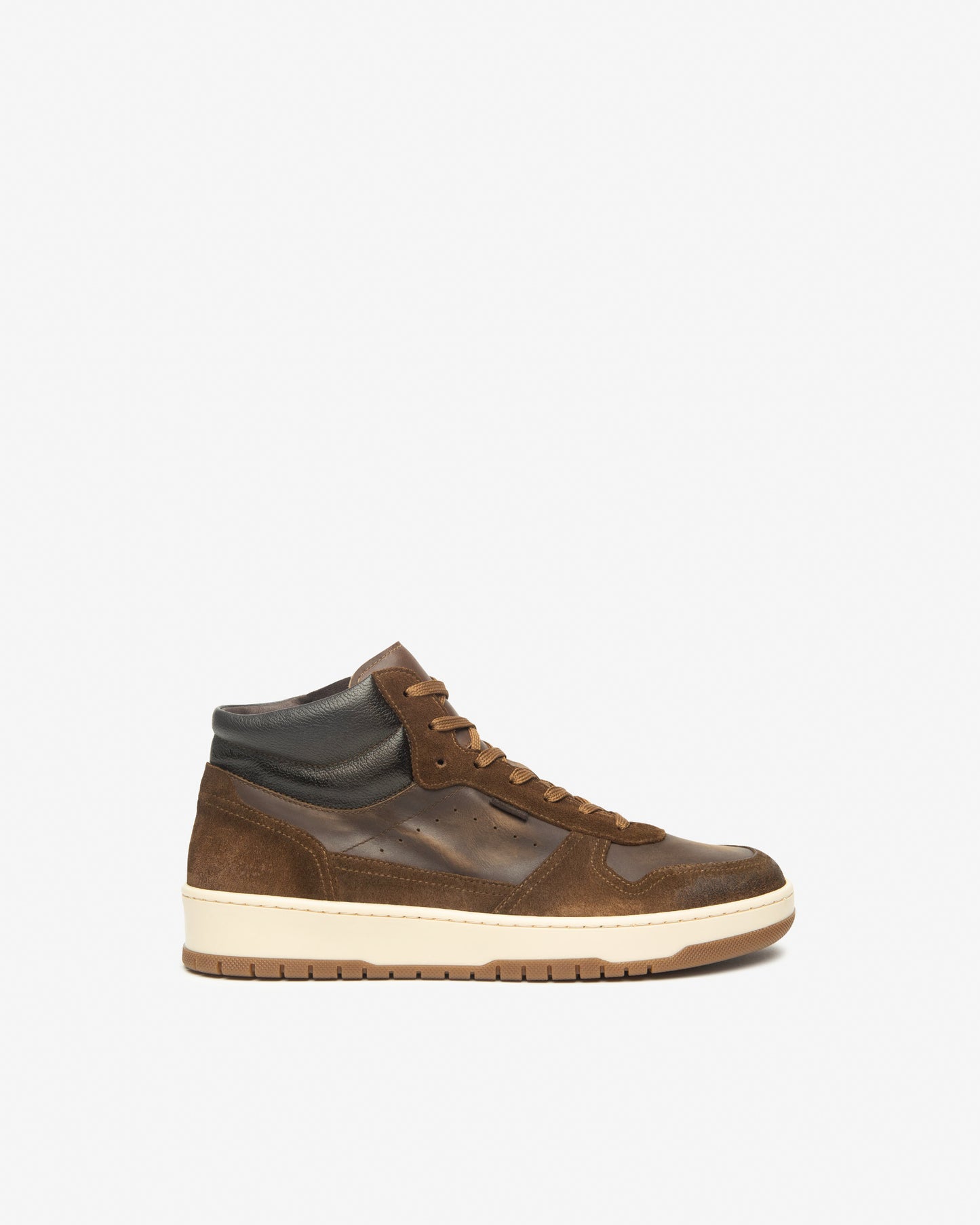 NeroGiardini Sneakers Alta Uomo in Suede e Pelle Marromi I500911U-339