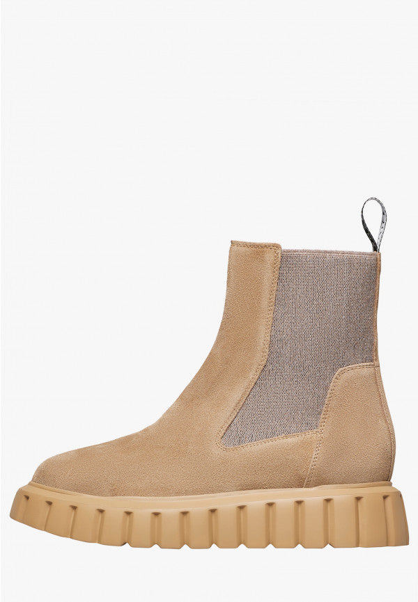 VOILE BLANCHE GRENELLE CHELSEA STIVALETTI IN SUEDE MARRONE CHIARO