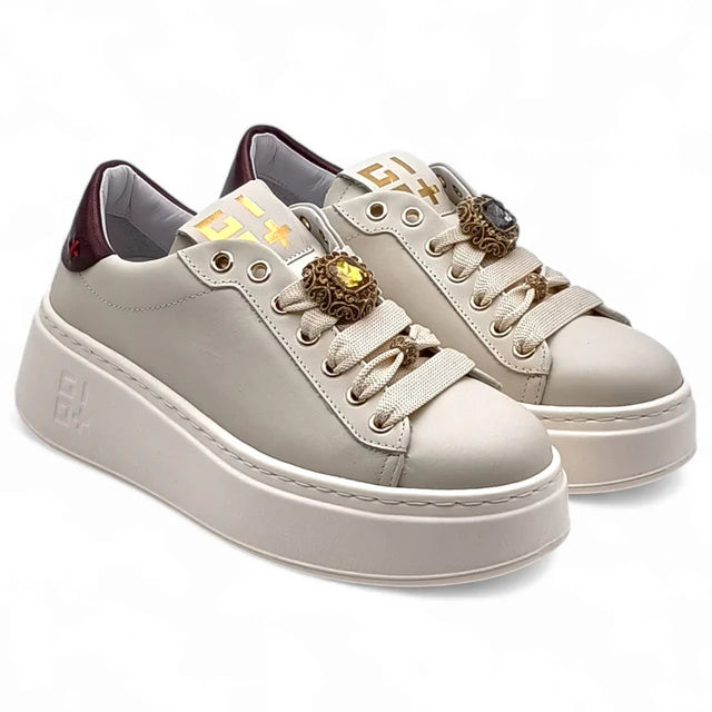SNEAKERS DONNA GIO+ PIA 250A COMBI LATTE/BOTTONI