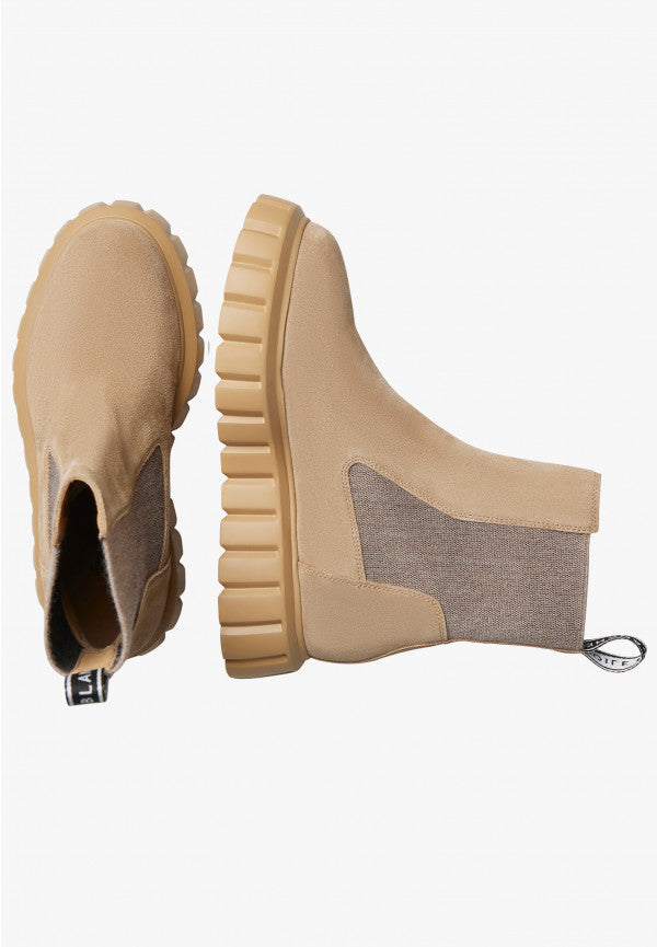 VOILE BLANCHE GRENELLE CHELSEA STIVALETTI IN SUEDE MARRONE CHIARO