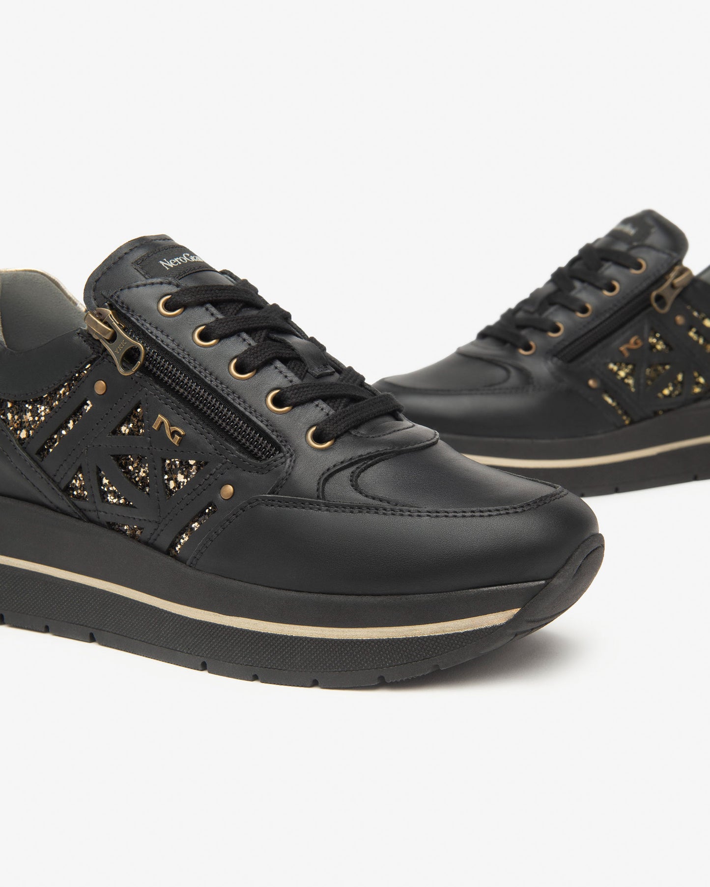 Nero Giardini Sneakers Donna in Pelle e Materiale Tecnico