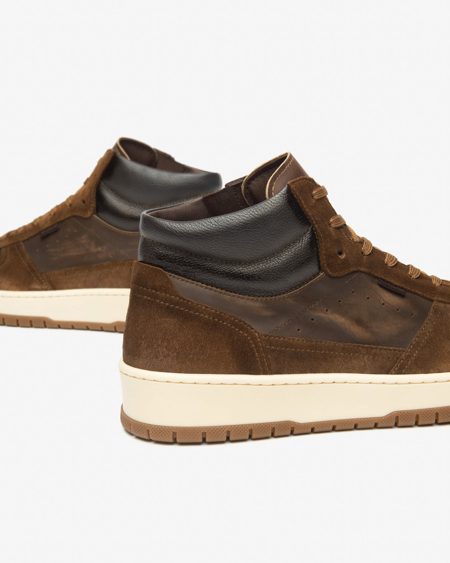 NeroGiardini Sneakers Alta Uomo in Suede e Pelle Marromi I500911U-339