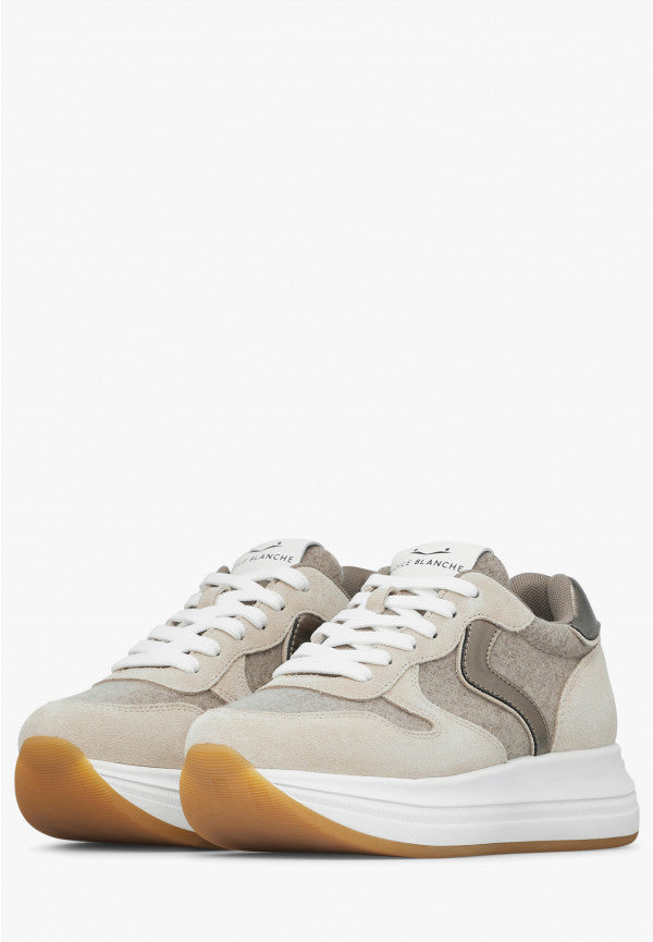 MERRY. SUEDE AND FABRIC SNEAKERS BEIGE 2018667042E41
