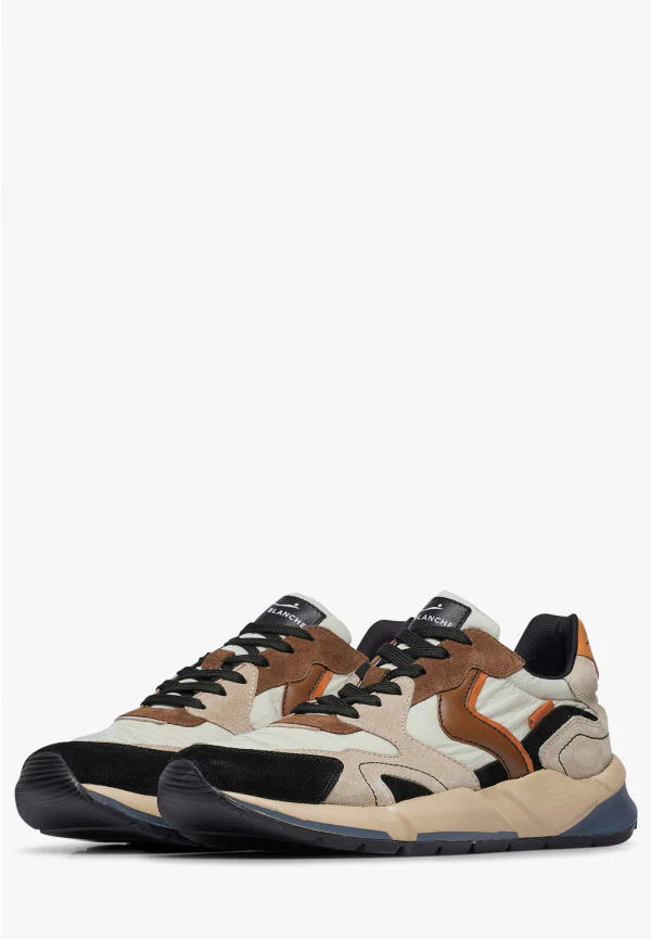 Voile Blanche Sneakers Multicolr Beige Nera Bianca Mod. Club Uomo
