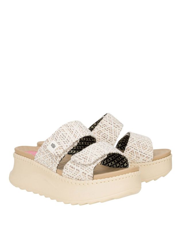 Sandalo Zeppa Hey Dude Delray Slide Surf Baja da Donna - Avorio