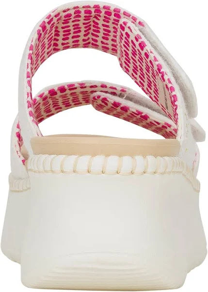 Hey Dude sandali con zeppa donna – Delray slide surf eyelet Bianche