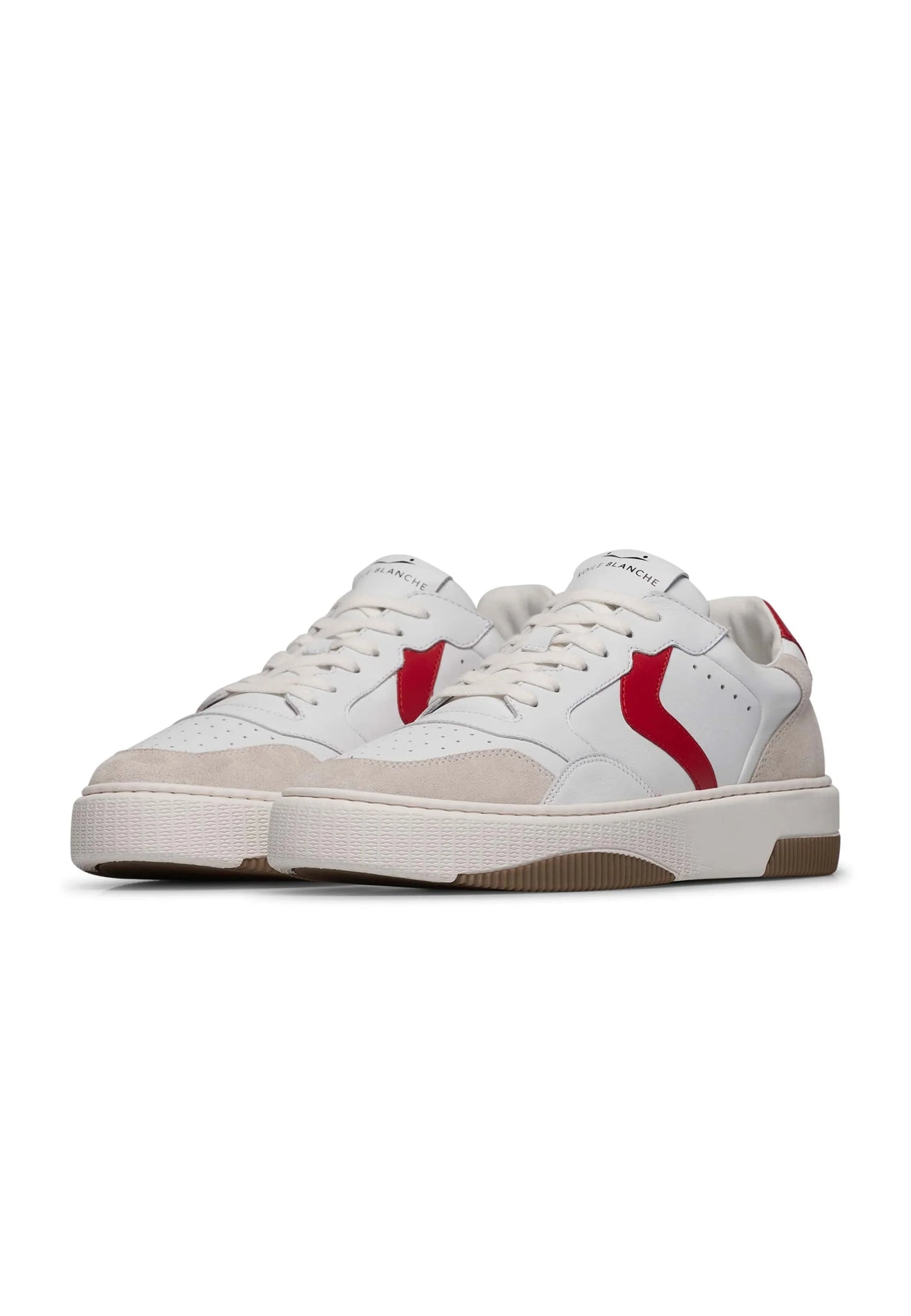 Voile Blanche Sneakers Mod. Gemini Bianca con baffo Rosso