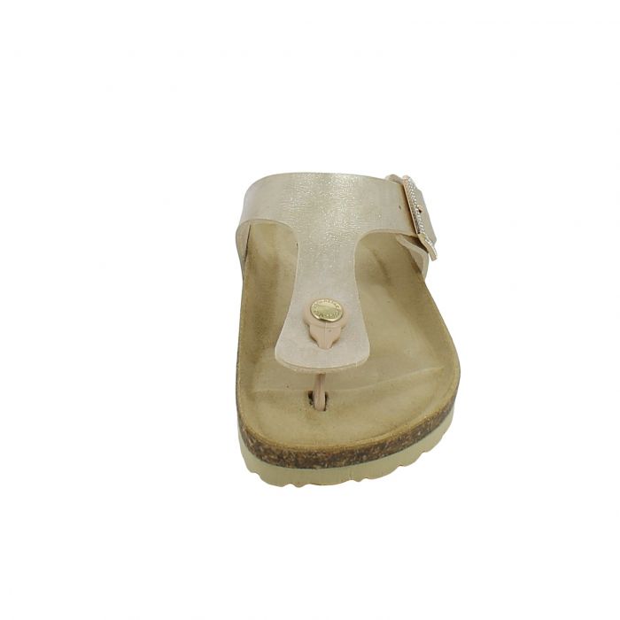 Goldastar Platinum Sandal with Buckle with Stones and Fusbet Soft