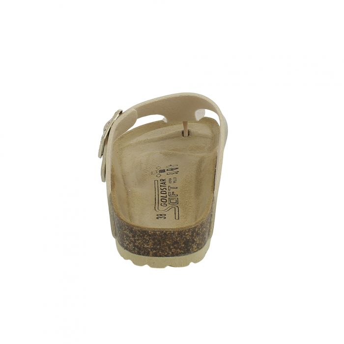 Goldastar Platinum Sandal with Buckle with Stones and Fusbet Soft