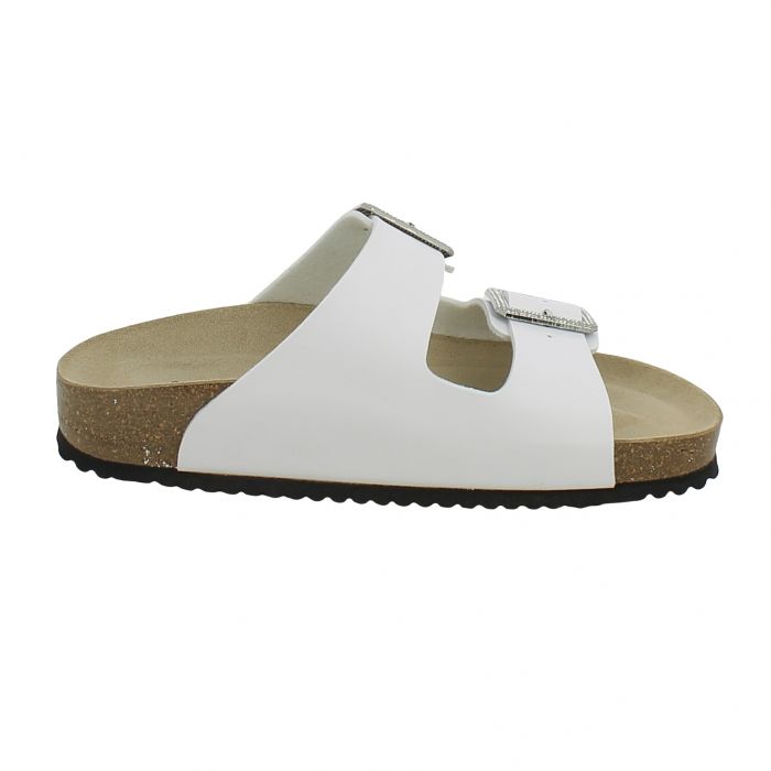 Goldstar White Sandal With Jewel Buckle