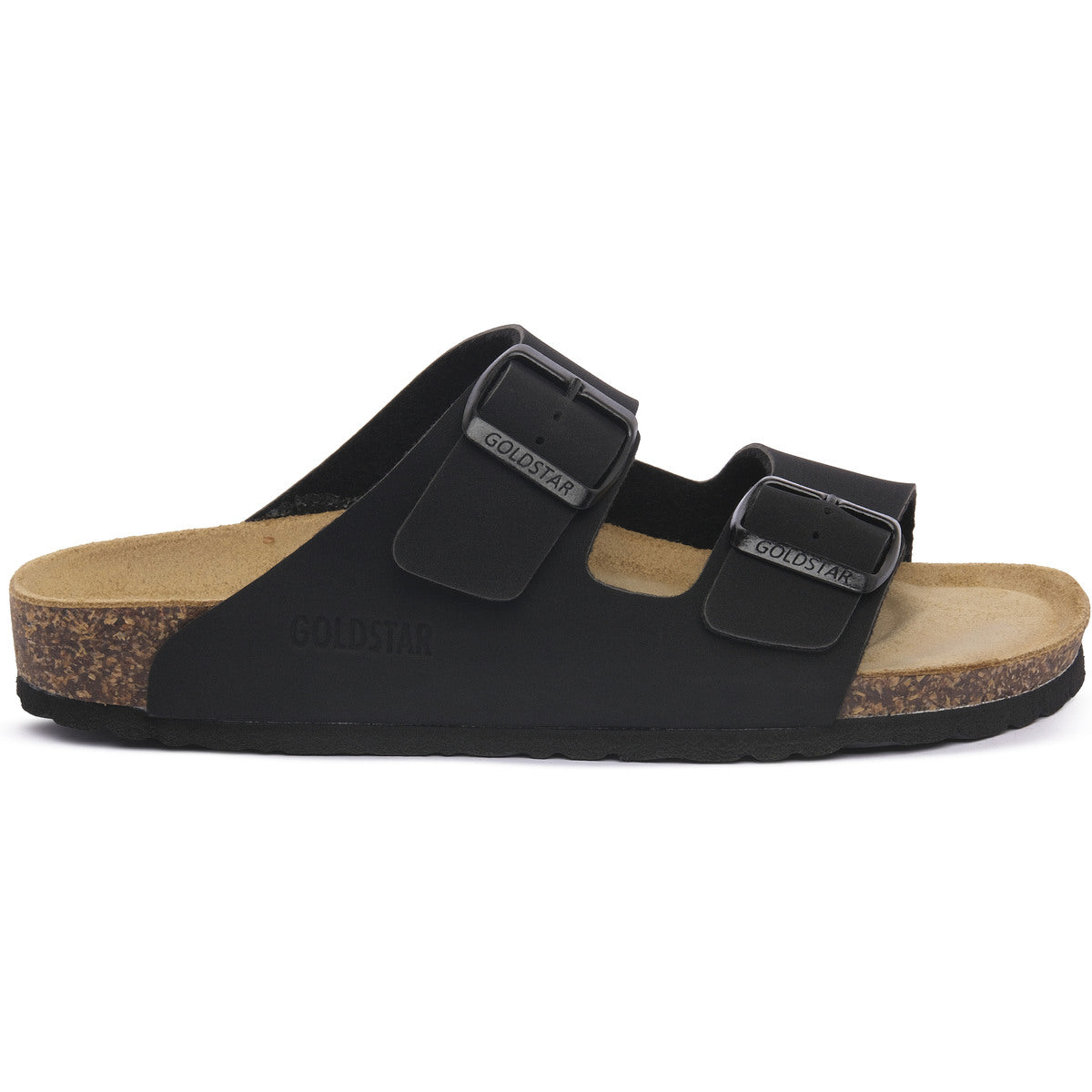 Goldstar Black Sandal with Double Buckle in matching color