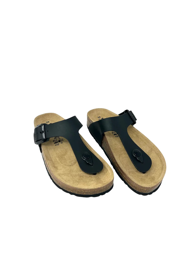 Goldstar Black Flip Flop Sandal with Matching Buckle