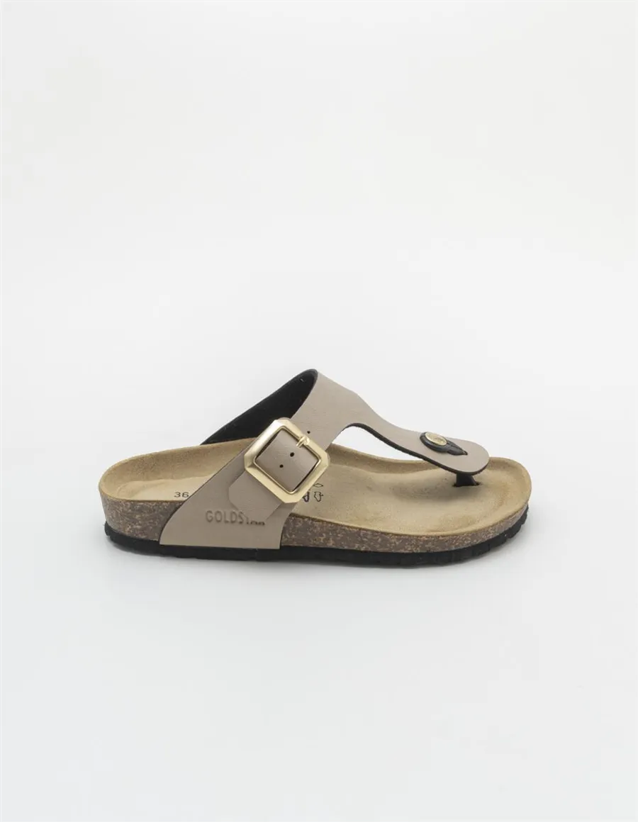 Goldstar Sand Flip Flops With Gold Buckle and Soft Fusbet