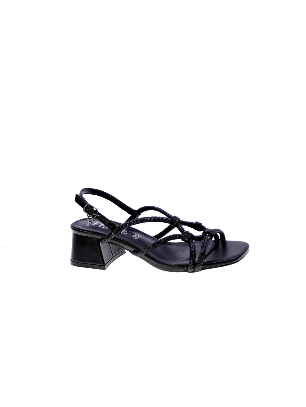 FERRE RHINESTONE HIGH-NECK SANDAL WOMEN BLACK F-261