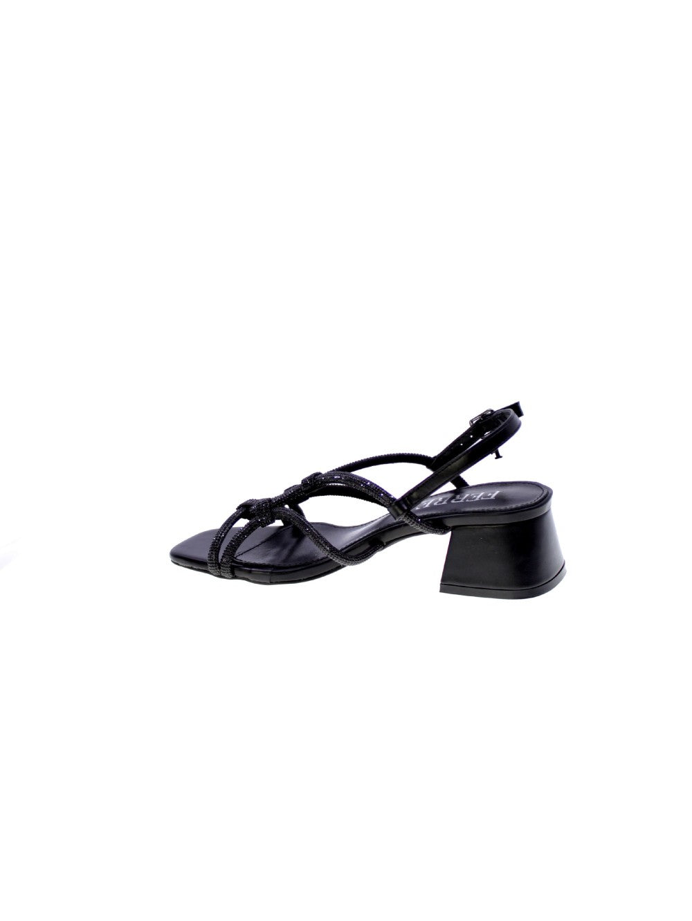 FERRE RHINESTONE HIGH-NECK SANDAL WOMEN BLACK F-261