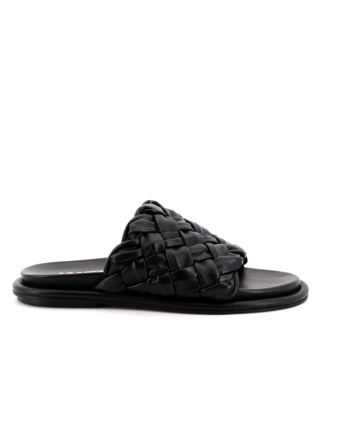 Black Woven Sandal janet &Janet