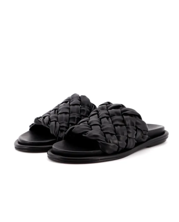 Black Woven Sandal janet &Janet