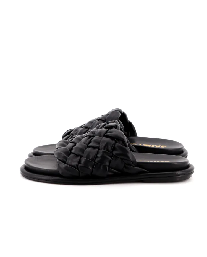 Black Woven Sandal janet &Janet