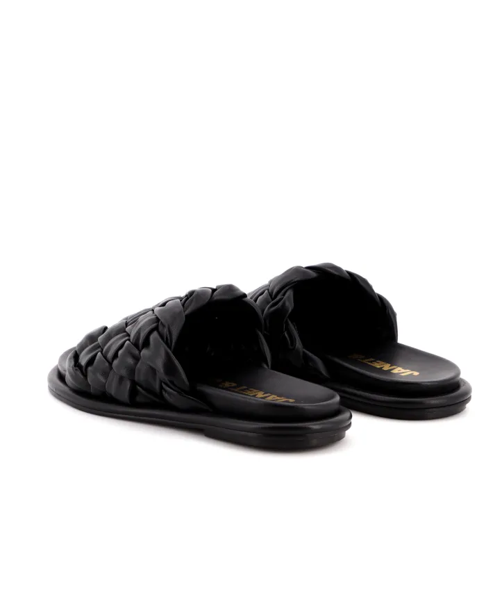 Black Woven Sandal janet &Janet