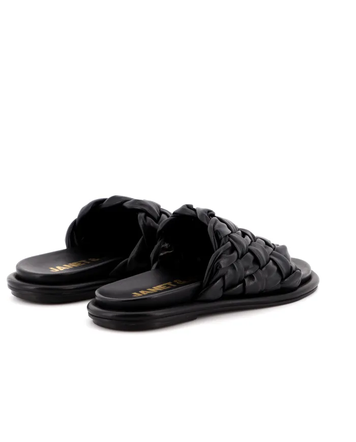 Black Woven Sandal janet &Janet
