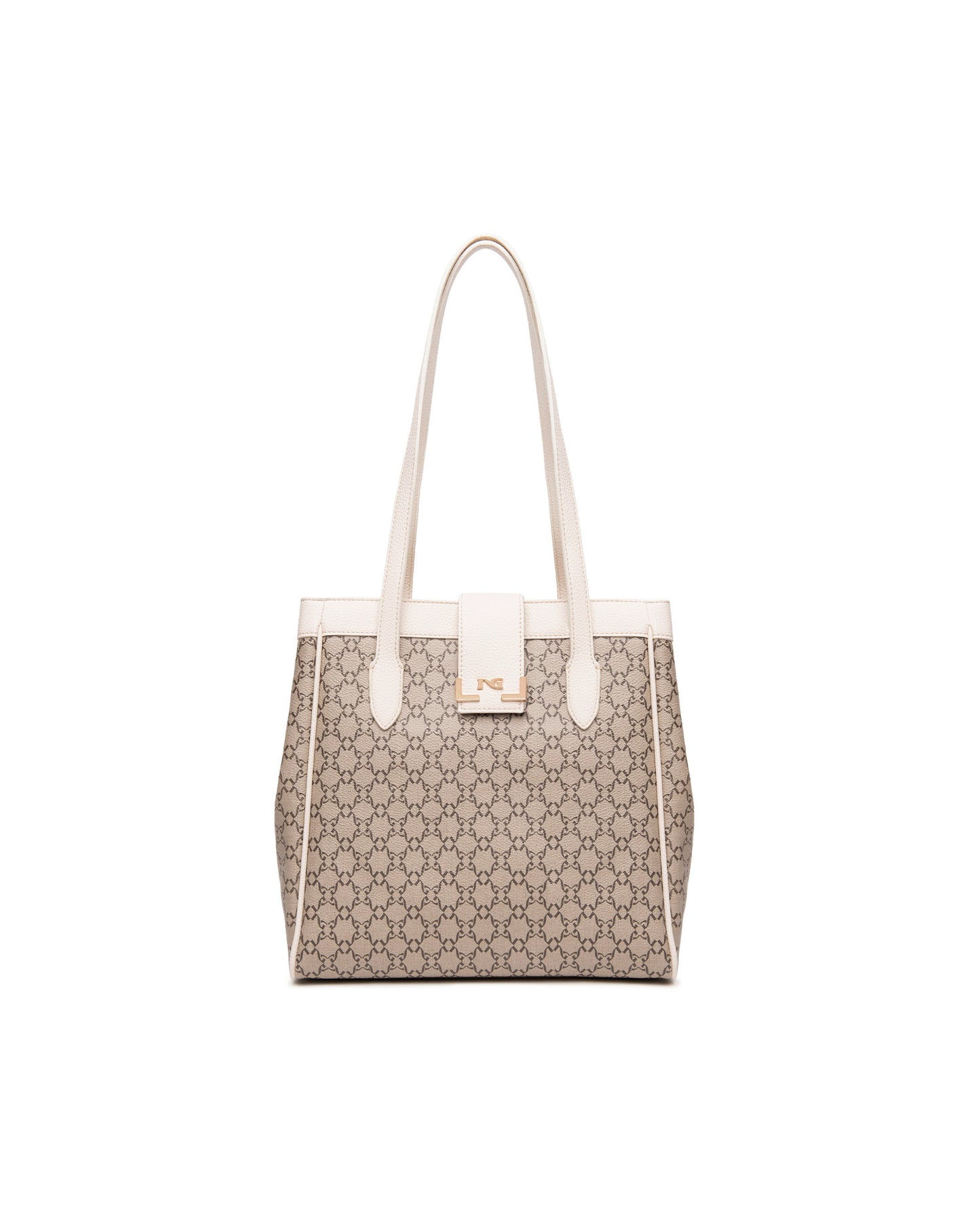Borsa Nero Giardini Beige con Logo a contrasto