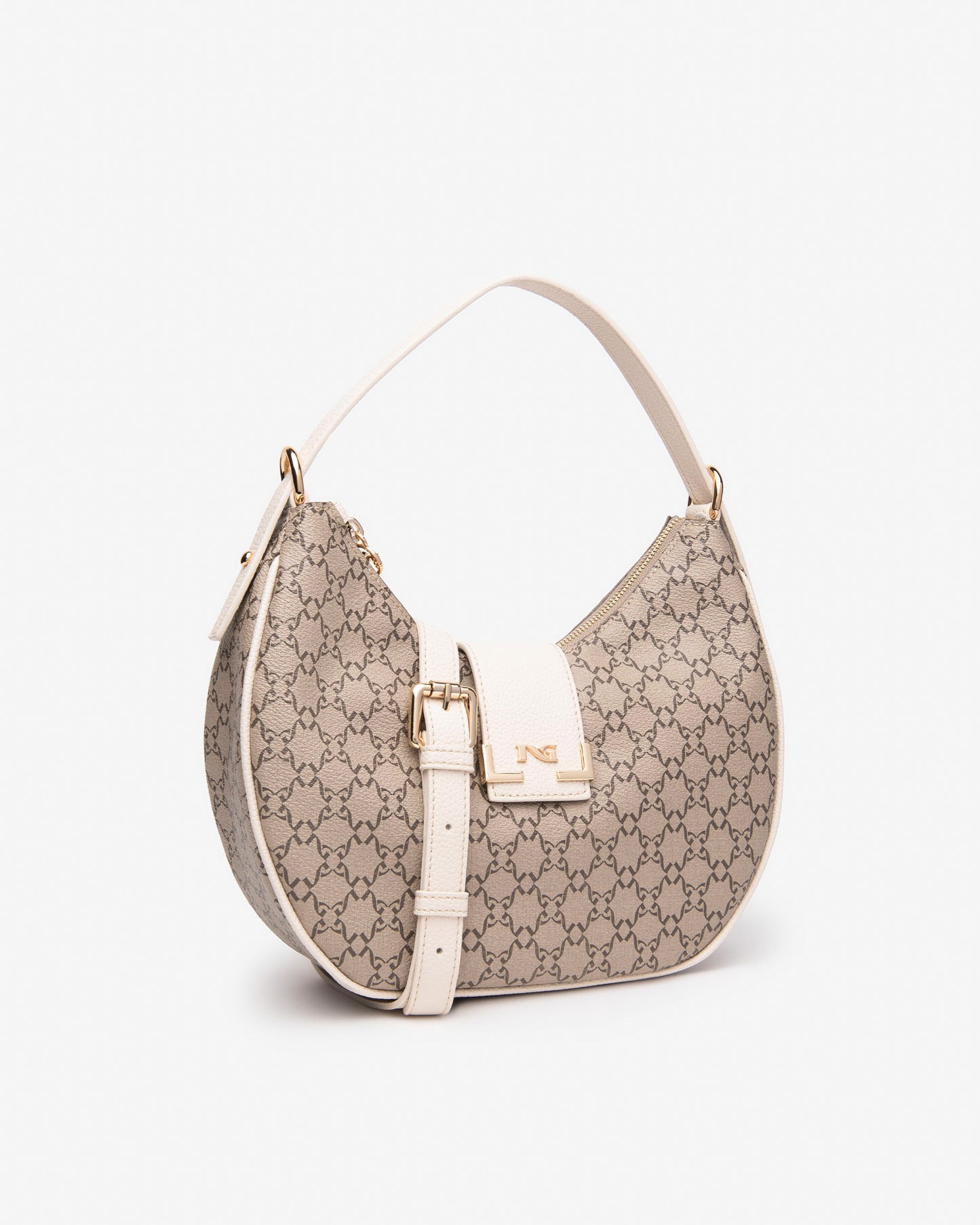 Borsa Nero Giardini Beige con Logo a contrasto