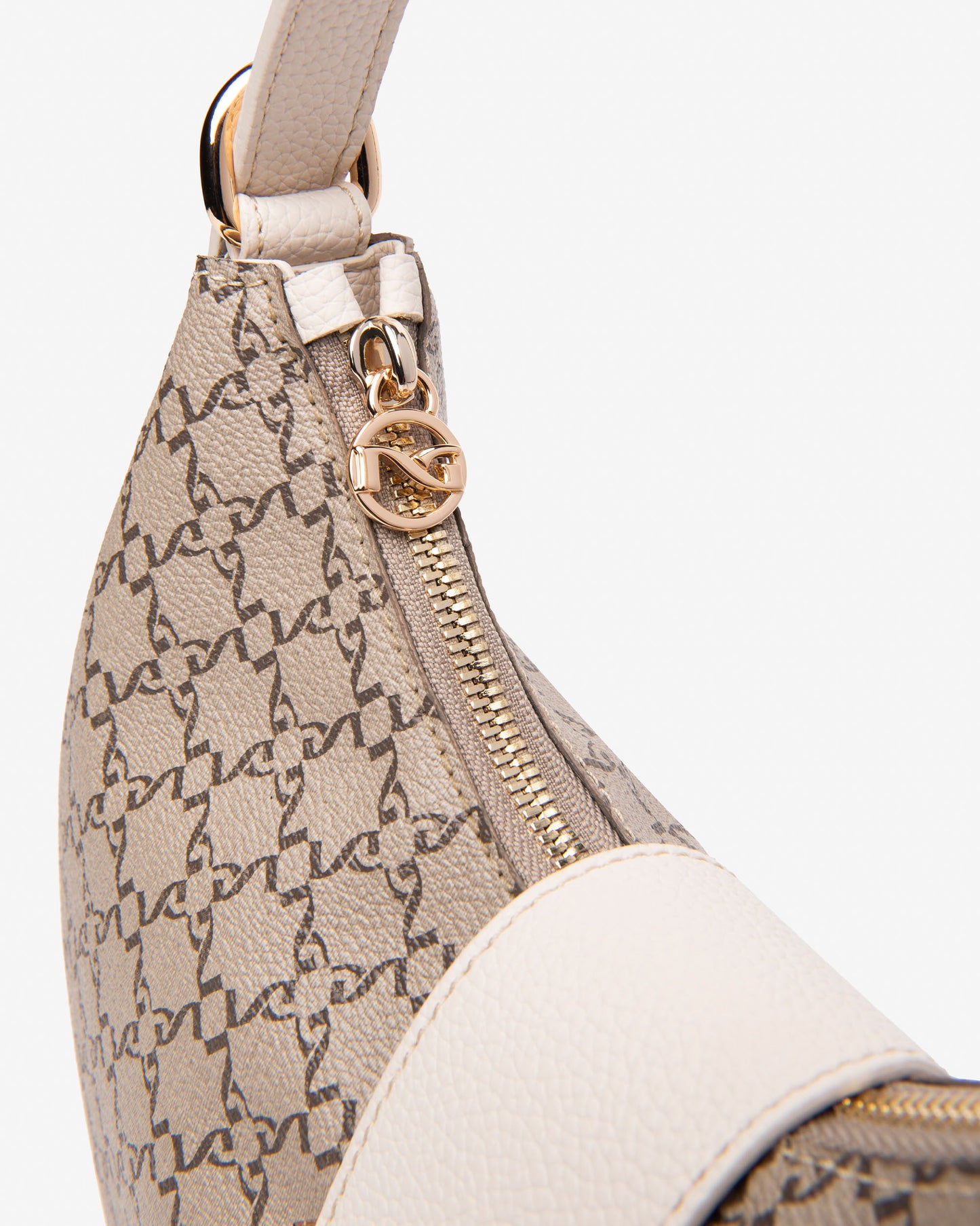 Borsa Nero Giardini Beige con Logo a contrasto