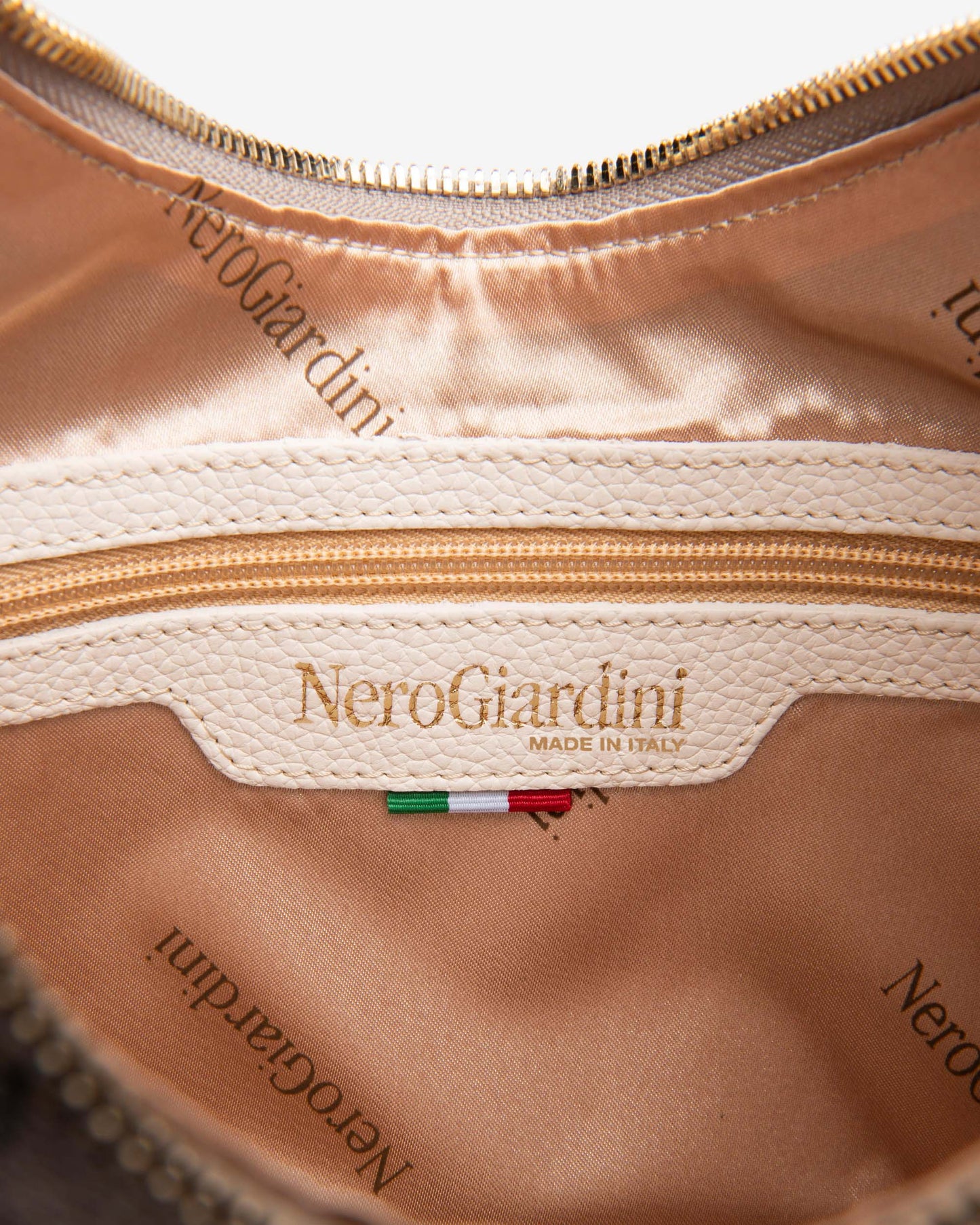 Borsa Nero Giardini Beige con Logo a contrasto