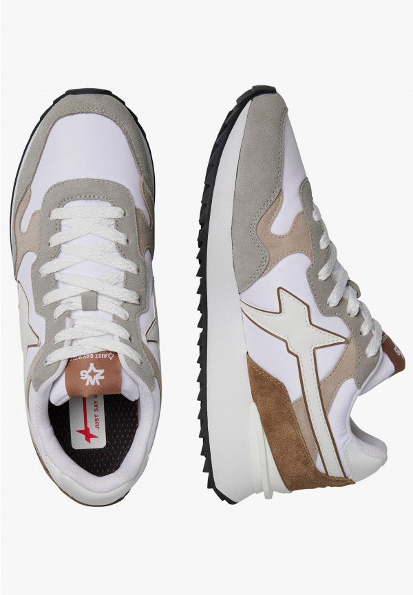 Sneakers W6YZ YAK-M SUEDE Beige Bianco, Uomo