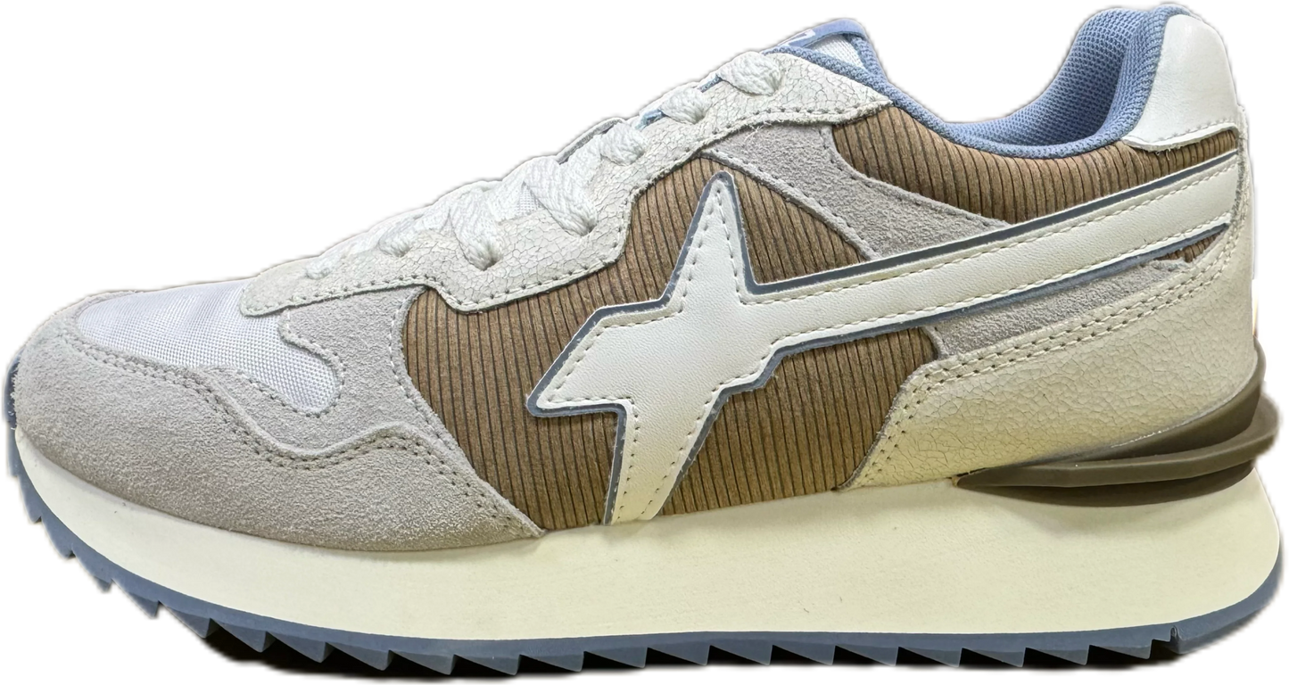 Sneakers W6yz Yak White-Brown-Azure, Uomo
