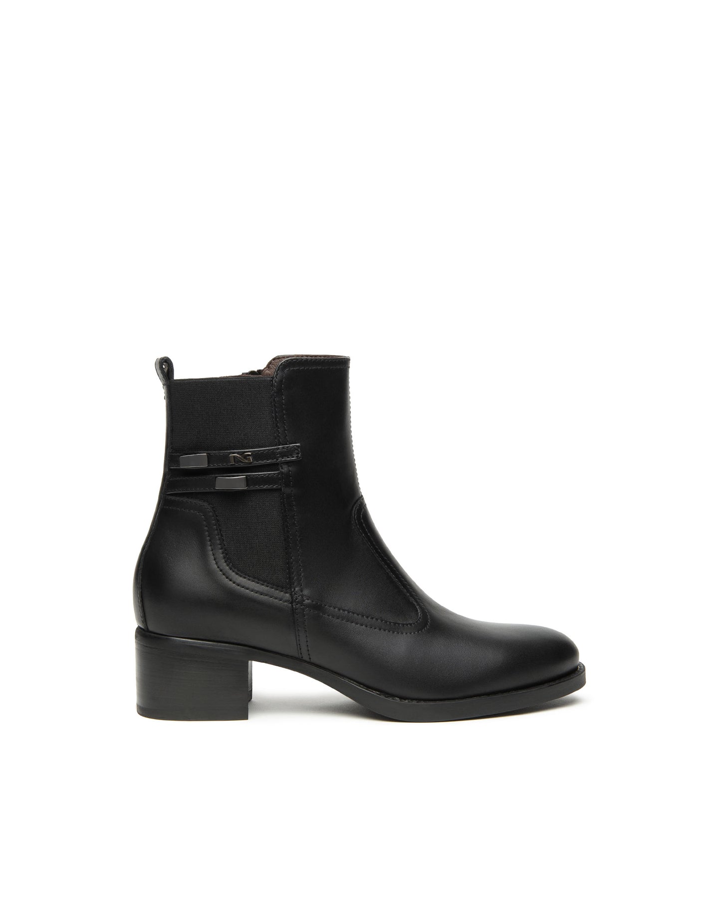 NeroGiardini Stivaletti Donna in Pelle e Tessuto I513840D-100 Nero in pelle