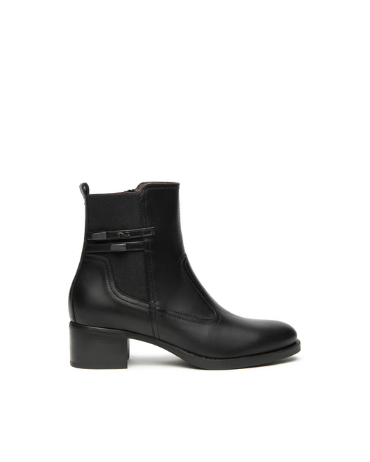 NeroGiardini Stivaletti Donna in Pelle e Tessuto I513840D-100 Nero in pelle