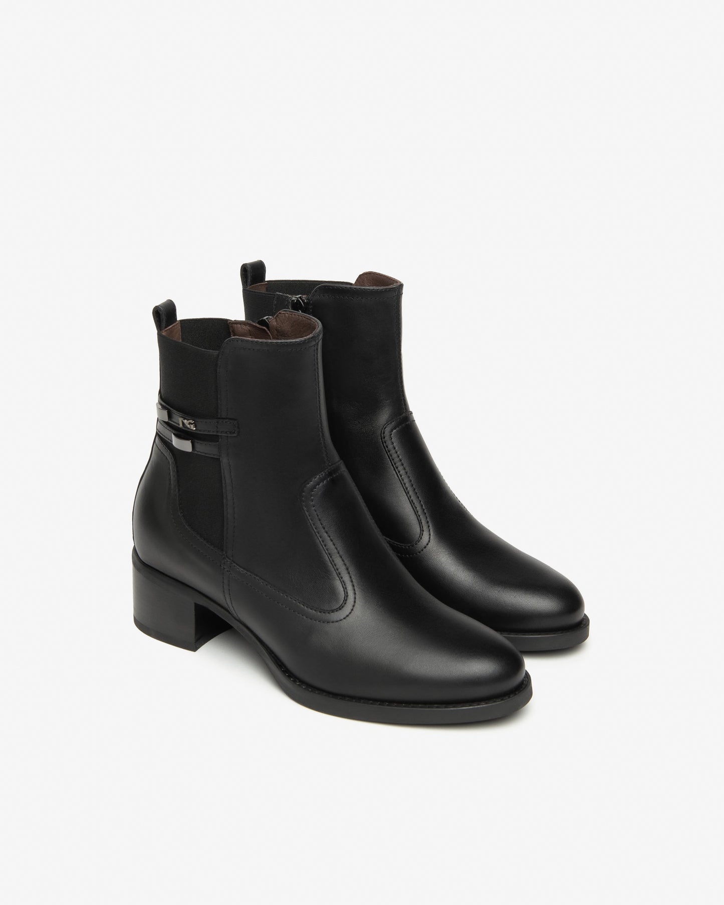 NeroGiardini Stivaletti Donna in Pelle e Tessuto I513840D-100 Nero in pelle